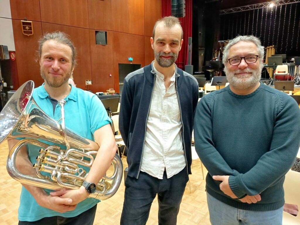 Avec Dylan Corlay et Julien Lambert (interprète de mon Concerto pour Euphonium)
